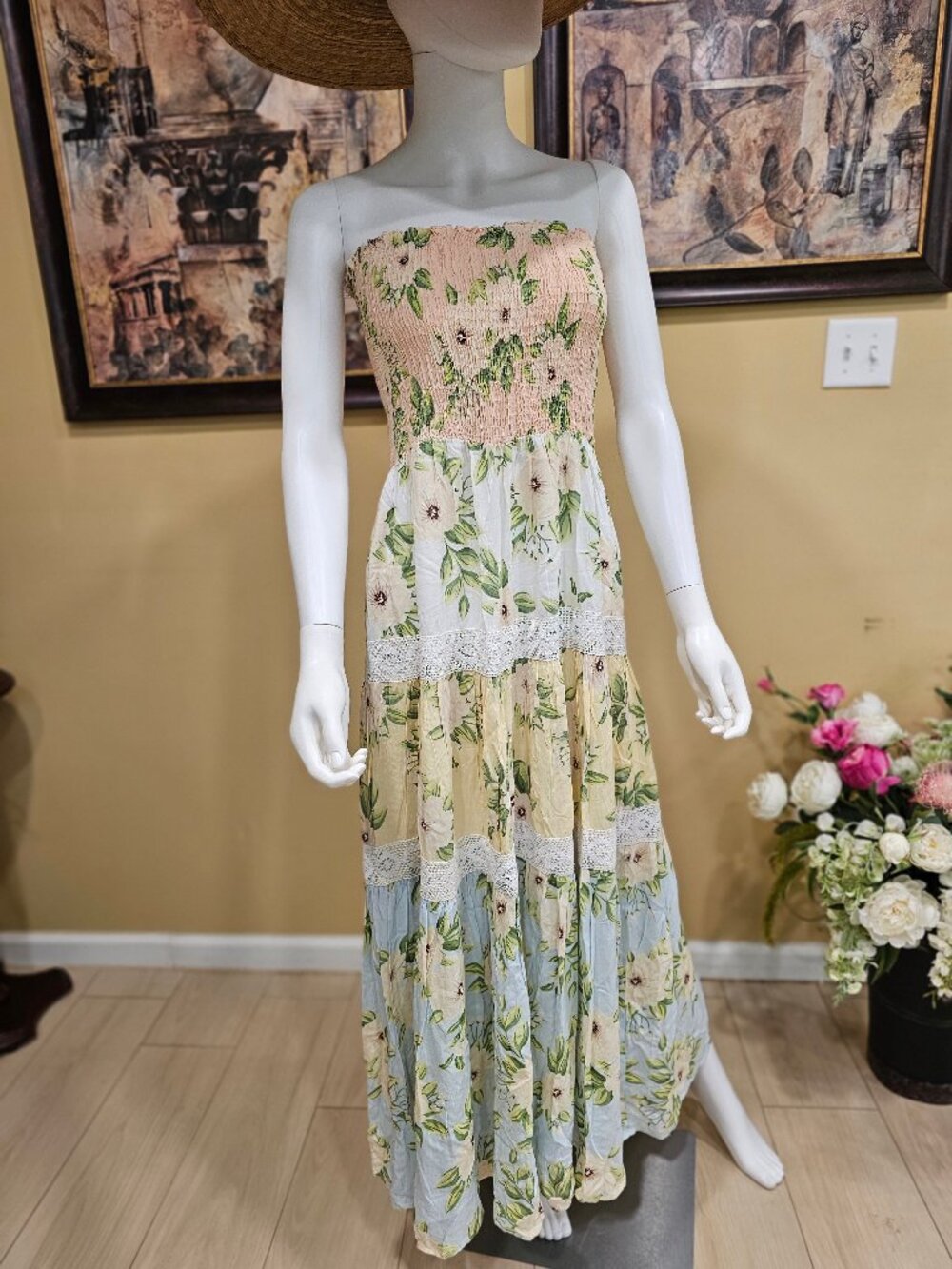 Kiwi + Punch Dress,  100% rayon, size XL